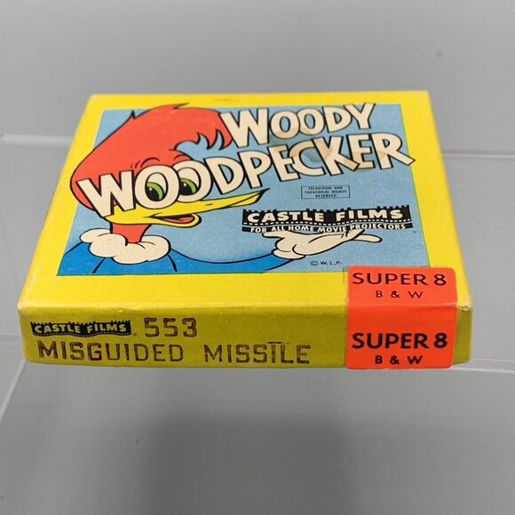 Vtg Super 8 Film Woody Woodpecker Misguided Missile Castle Films B & W Untested - Picture 2 of 8